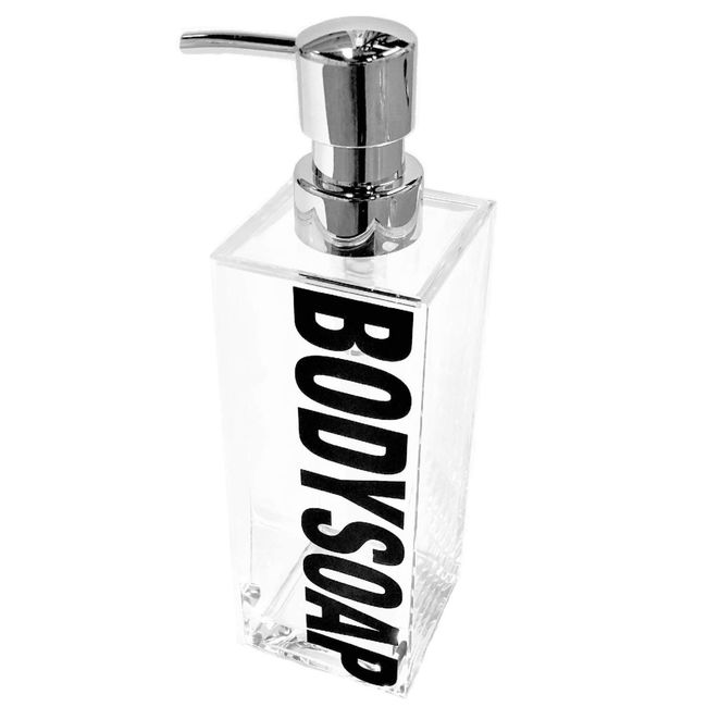 Senko Grande 64546 Body Soap Bottle Dispenser, Capacity: Approx. 14.2 fl oz (420 ml), Black, Large Letter Font