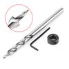 3/8" Twist Step Drill Bit Round Shank With Adjustable Depth Stop Collar For Manual Pocket Hole