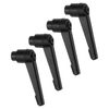 sourcing map 4Pcs M5 Adjustable Knobs Handle Female Thread Push Button Ratchet Quick Release Locking Rotating Bolt for Lathe Machinery, Black