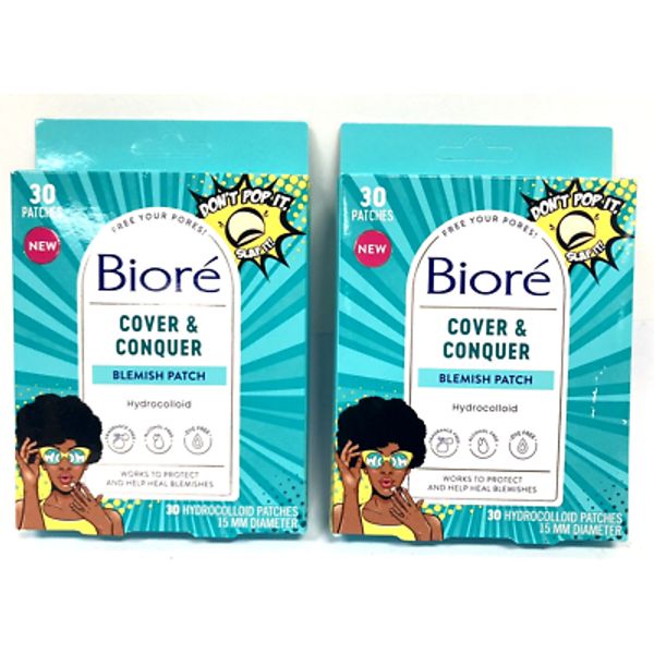 2 Boxes (30 Patches each) Biore Cover & Conquer Blemish Patch EXP 5/25 New