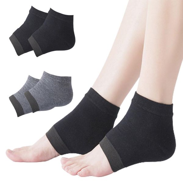 SSRDFU fersensocken - 2 Paar Gel Fersensocken Silikon Feuchtigkeitsspendende Socken Offene Zehensocken Fußpflege Spa Socken für Trockene Harte Gerissene Haut Comfy Day Nachtpflege Haut