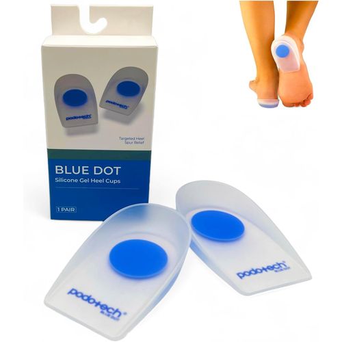 Silicone Gel Heel Cushion Pads for Heel Spurs & Plantar Fasciitis - Prescribed by NHS - Knee and Back Pain - Heel Cradling Gel Support and Shock Absorption - Professional Shoe Heel Pads… (UK 2-4)