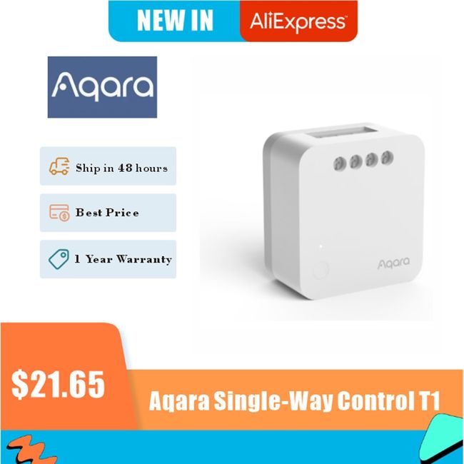 Aqara T1 Single Way Switch Module Wireless Relay Controller Zigbee 3.0 With  Or No Neutral Smart Home Timers Power Monitoring