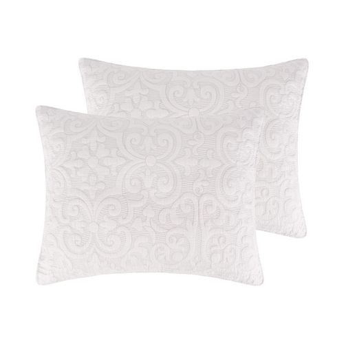 Levtex Home - Sherbourne Quilted Standard Sham - Medallion Grey with Grey Stitch - Cotton/Polyester