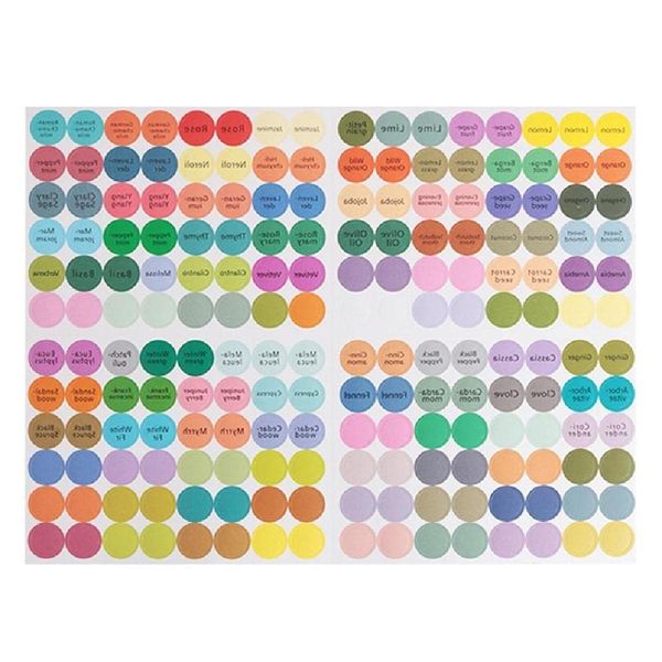 192 Stück/Bogen praktische bunte Papieraufkleber Etiketten für Glasflaschen ätherische Öle Kappe Deckel Etiketten blanko runde Kreise Aufkleber ätherische Öle Etiketten