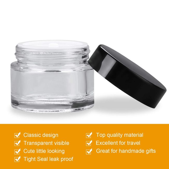 Encheng 7 oz Clear Glass Jars With Lids,Glass Yogurt Container