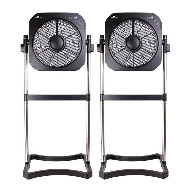 Air Innovations Two Swirl Cool Stand Tabletop Fan with Cord Wrap Remote Black