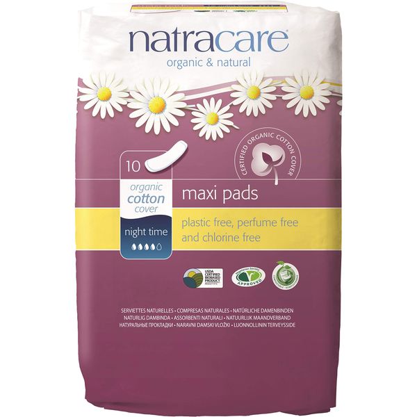 (12 PACK) - Natracare - Maxi Pads Night Time | 10 box | 12 PACK BUNDLE by Natracare