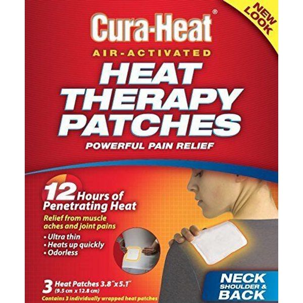 Cura-Heat Heat Therapy Patches Powerful Pain Relief Air-Activated 3 ct 12 Pack