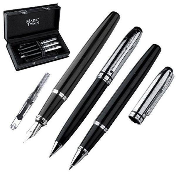 Writing Fountain Pen Set Ballpoint Pen + Rollerball Pen Set