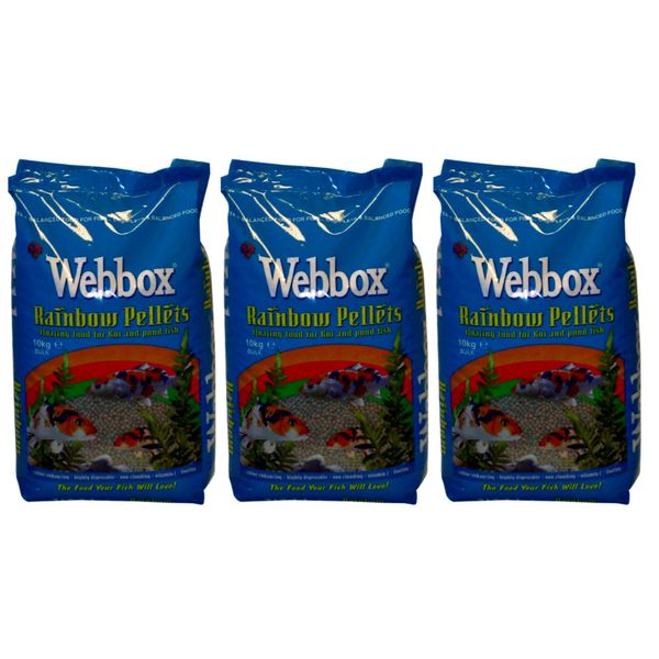 Webbox Floating Rainbow Pellets Carp Koi Pond Fish Food 30kg Deal