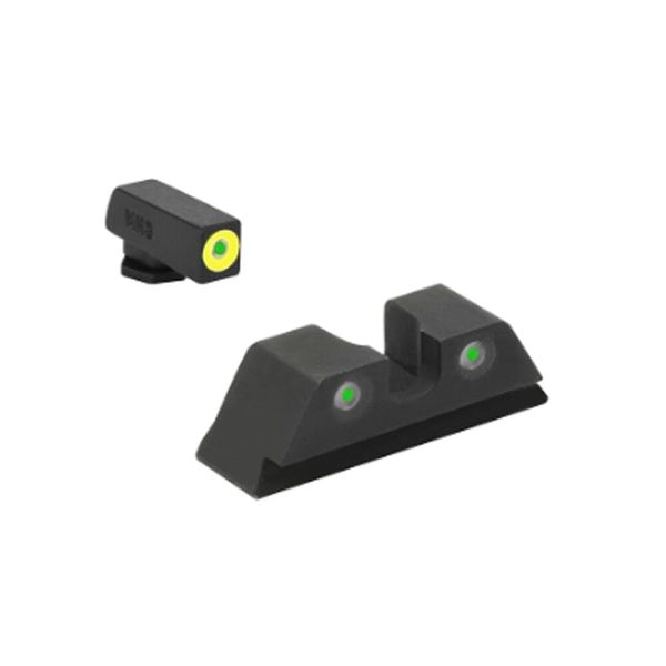 Meprolight Hyper-Bright Yellow Hellcat Low Fixed Pistol Sight Set for Handguns (401403121)