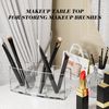 OWAYOTO Makeup Brush Holder Clear Organizer Acrylic Cosmetic Brushes Cosmetic Storage Pen Holder Eyeliners Eyebrow Pencil Display Case with 3 Slots