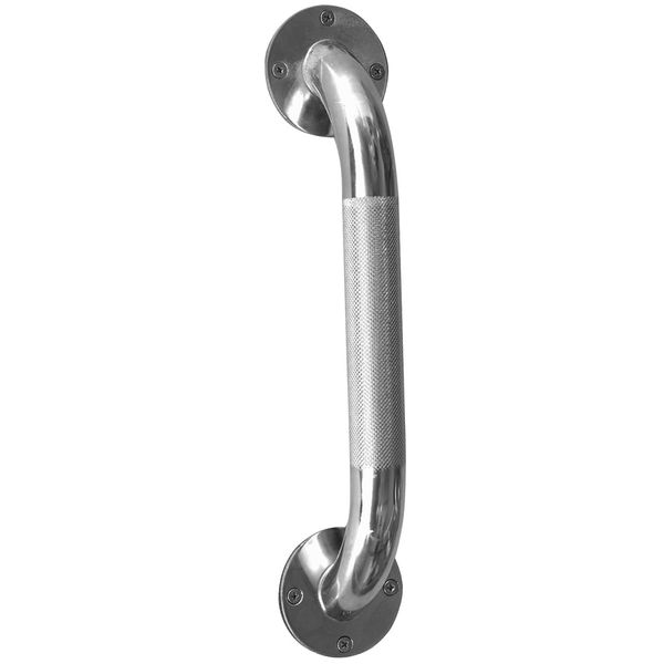 DMI Textured Grab Bars, Handicapped Grab Bars for Bathroom, Shower Rails, Grab Bar for Handicap and Elderly, Perfect for Bathroom Safety, Rust-Resistant Steel, 12", Chrome, FSA & HSA Eligible