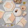 Neviti 772843 Colour Block Marble Plate, Peach, Medium