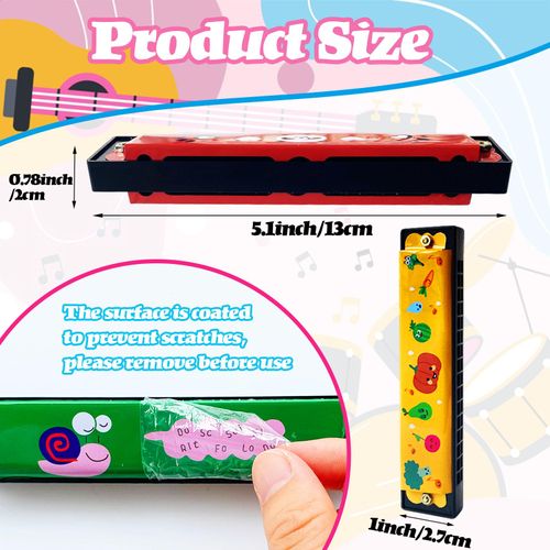 Eerrhhaq 24 Pcs Kids Harmonica,Cartoon Harmonica Toy with Double Row,16 Holes Toddler Harmonicas for Beginners' Musical Instrument Toy,Party Favors,Goodie Bags,Gifts