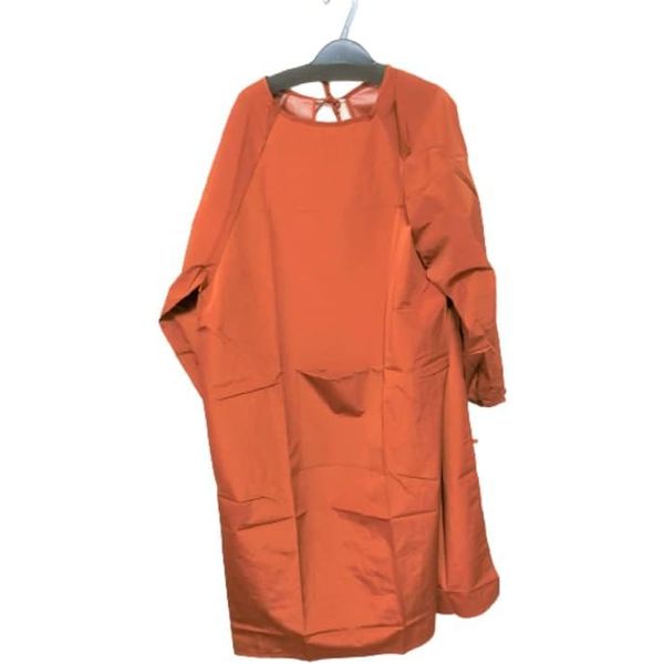 yuaseiharu Nursing Waterproof Apron, Bathing Apron, Waterproof, Oil-Resistant, Long Sleeve, Kappou Clothing, Loose Long Apron, Unisex, orange