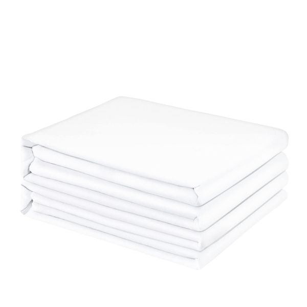 FreshCulture Twin Flat Sheets Only 2 Pack - Hotel Quality Flat Bed Sheets - Brushed Microfiber - Ultra Soft & Breathable - Wrinkle-Free - Easy Care - Flat Sheets Only Twin Size (White)