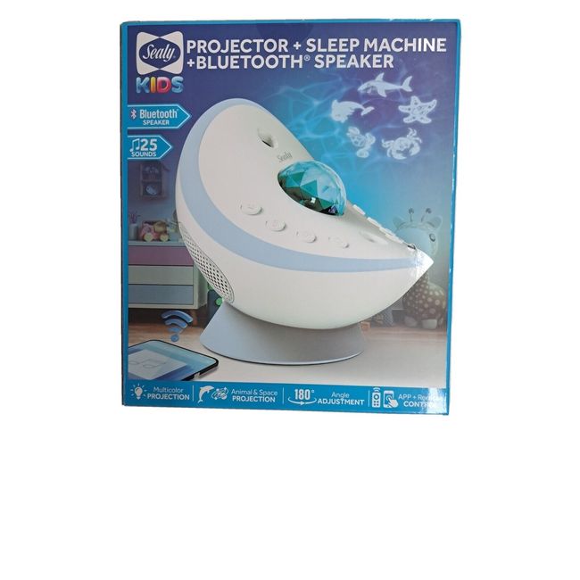 SEALY Kids Sleep Machine - Projector + Sound Machine with Bluetooth Speaker NIB