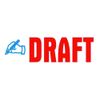 Trodat White Medium Self-inking Draft Stamp - 'DRAFT' Text in Red, Blue Image, Recycled Material