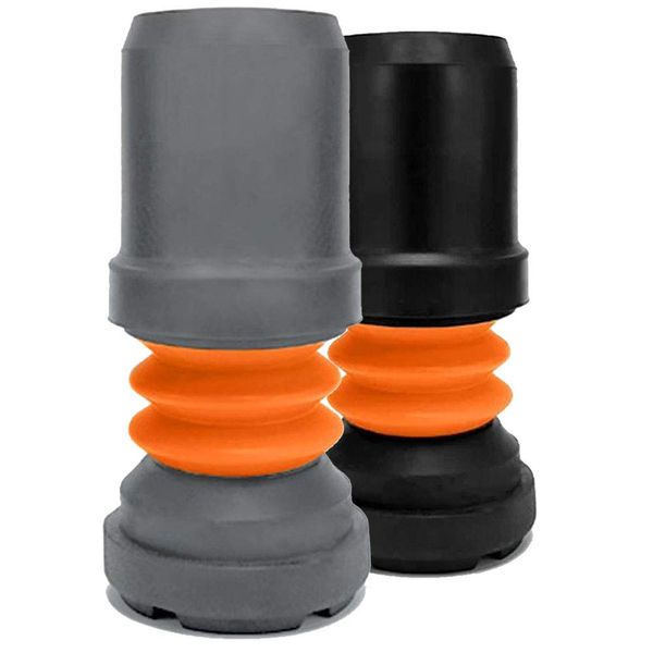 Flexyfoot Shock Absorbing Walking Stick Ferrule – Choice of Sizes & Colours Available Here – Improves Grip, Improves Safety, Reduces Slips, Reduces Shock – 19mm Grey