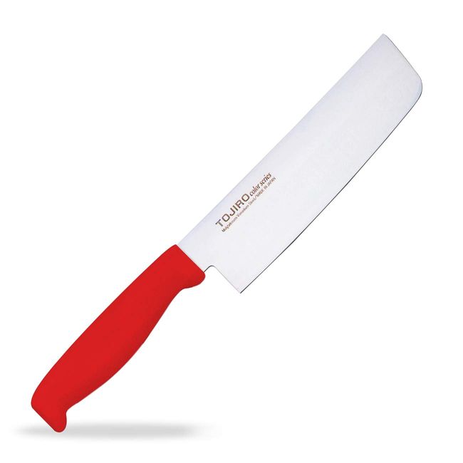 Fujitora Industries F-171R Tojiro Color Molybdenum Vanadium Steel Thin Blade Knife 6.5 inches (165 mm), Red