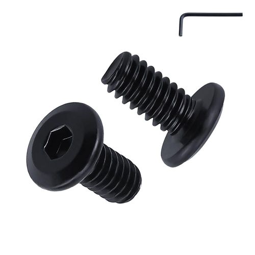 1/4-20 x 5/8" Flat Head Socket Head Screws- 304 Stainless Steel (18-8) Black Coated, Fully Threaded Countersunk Hex Drive Screws with Hex Key- Furniture Assembly Connector Bolts, Pack of 50