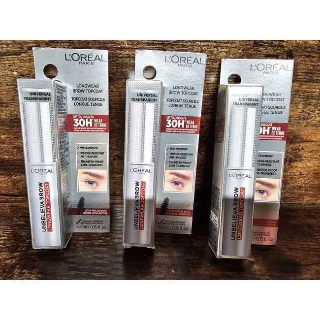 3X Loreal Paris Unbelievabrow Longwear Brow Top Coat-Seals For Up To 30HRS!