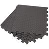 Actiasmat - Interlocking EVA Gym Floor Tiles, Black Diamond Plate Pattern | Multiple Pack (5, Black, 80sqft)