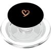 Rose Minimalist Heart Black PopSockets PopGrip for MagSafe