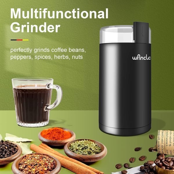 Electric Mini Coffee Bean Grinder Crusher Blender Stainless Steel Blade Spice