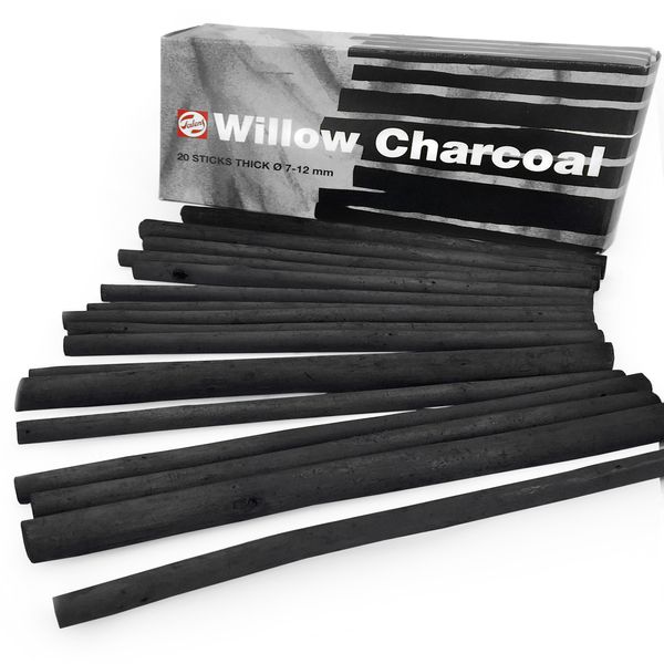 Royal Talens – Artist Sketching Willow Charcoal Sticks - Thick 7-12mm – Pack of 20