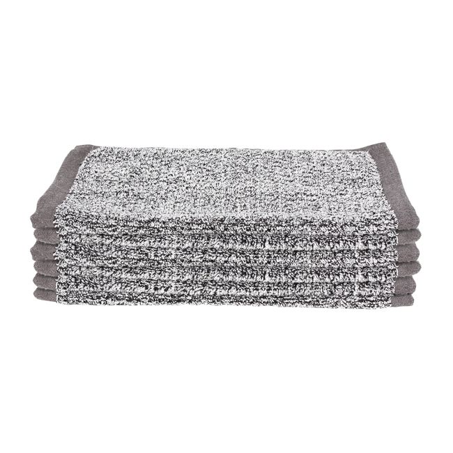 Everplush Diamond Jacquard 6 Piece Bath Towel Set, Grey