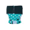 Turquoise Blue Polka Dot Cat Diaper Snappy, M, Cherry Red