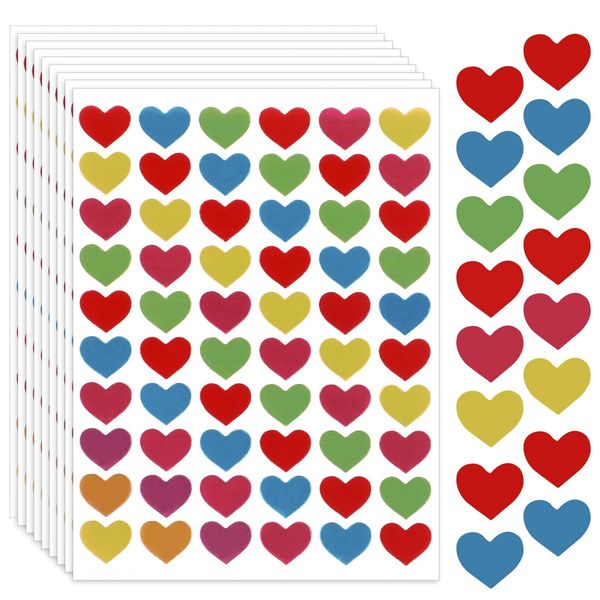 2100 Stück Herz Aufkleber für Kinder Bunt Herz Sticker Selbstklebende Kleine Liebesdekorationsetiketten für Scrapbooking Umschläge Valentinstag Geschenkverpackungen DIY-Kunsthandwerk