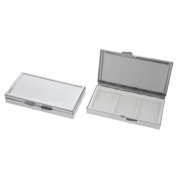 Daio Seisakusho B321-3 B321-3 Pill Case, Oblong Type, Silver, Medicine Case, Supplement Case, 3 Compartments