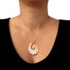 Large Silver and Copper Polished Spiral Handmade Pendant