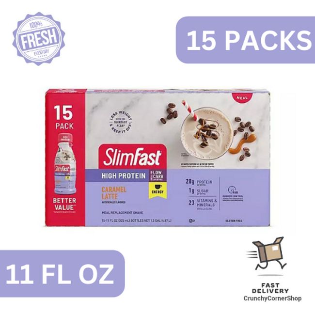 SlimFast Advanced Energy Caramel Latte High Protein Ready to Drink 11 fl oz.15pk