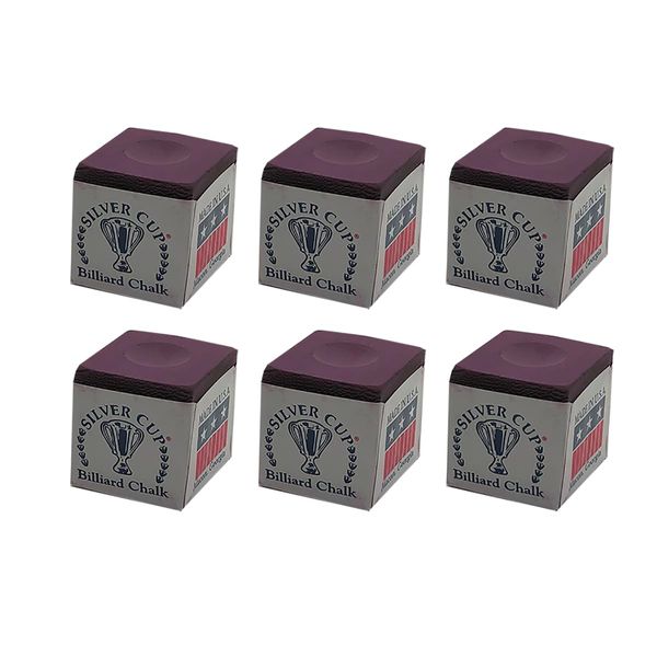 Silver Cup Half Dozen Plum Purple Pool Cue Chalk