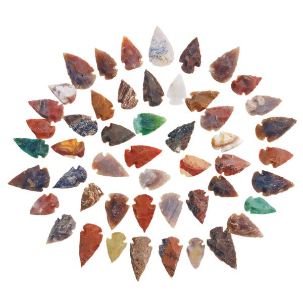 50 PC Lot Flint Arrowhead OH Collection Project Spear DIY Points arrowheads