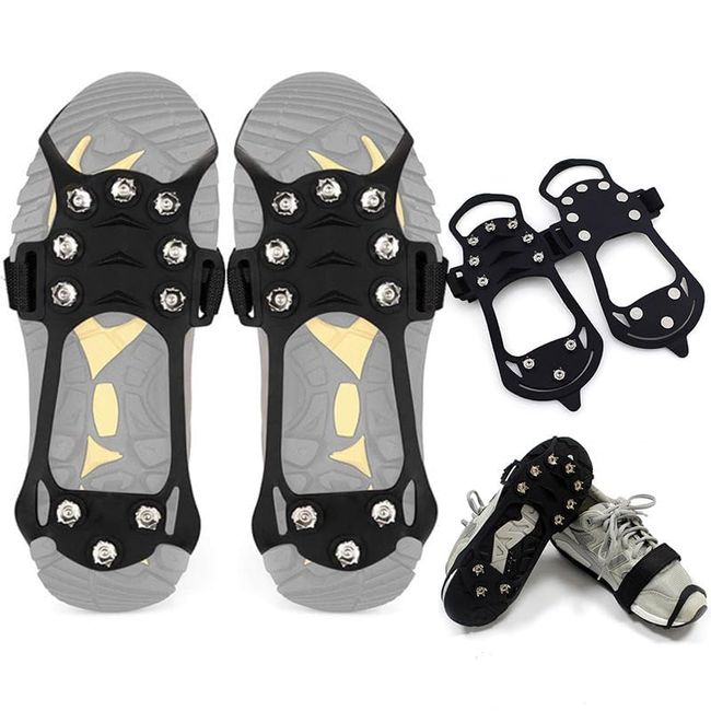 Crampons Climbing Shoes, Anti-slip Shoes, Snow Chain, Spikes, 10 Claws, Crampons, Trekking, Light Crampons (M)