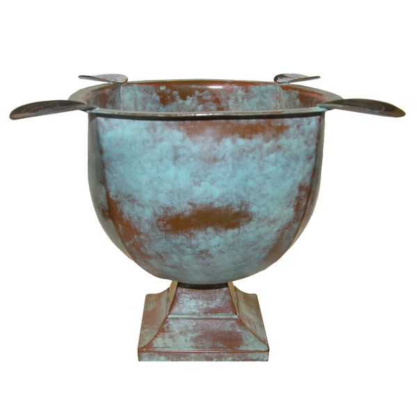 Stinky Cigar Ashtray, Tall and Deep Windproof Cigar Ashtray, 4 Stirrups, Patina Cooper