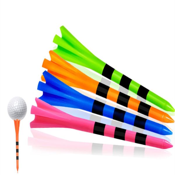 JPORSHU Golf Tees Plastic，Unbreakable Plastic Golf 50 Pack，3 1/4" Low Friction and Resistance Golf Plastic Tees- Improve Swing Accuracy and Distance（color mixing）