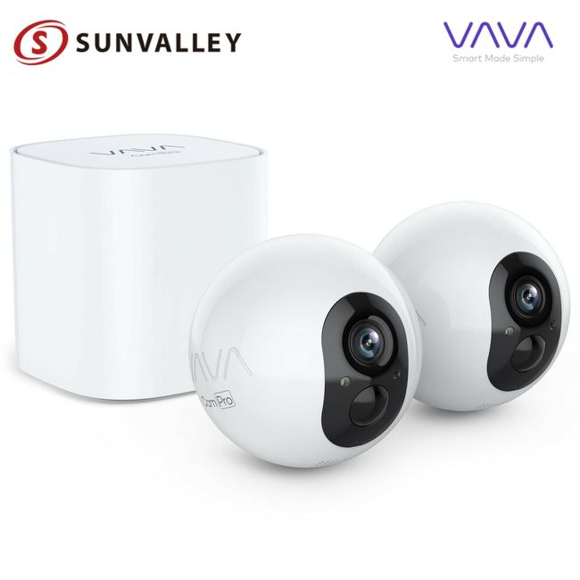 VAVA 2*Camera 1080P HD Vision Wireless Home Security Indoor/Outdoor Waterproof