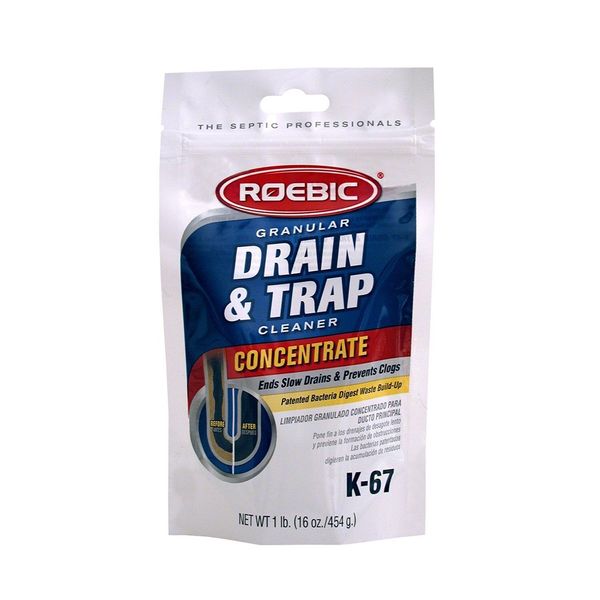 NEW ROEBIC K-67 16OZ BAG PIPE SINK DRAIN & TRAP CLEANER SALE 9599655