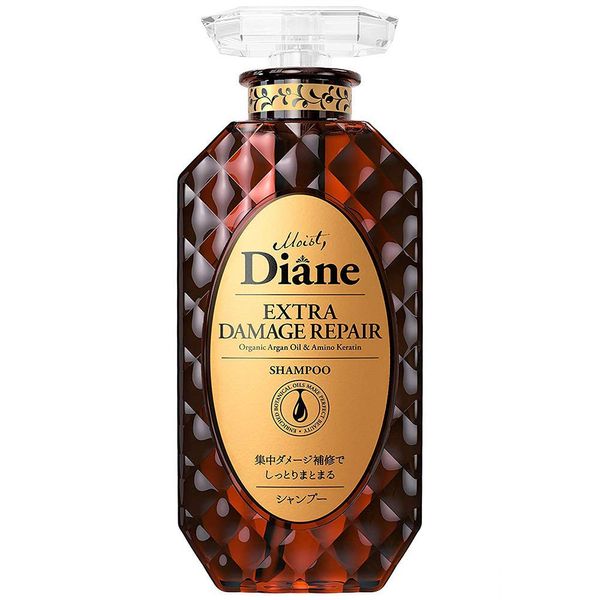 Moist Diane Extra Damage Repair Shampoo 450ml - Organic Argan Oil & Amino Keratin (Green Tea Set)