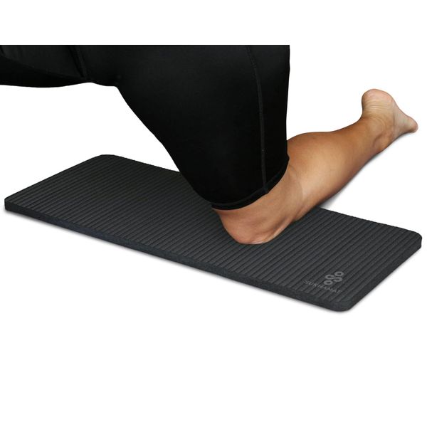 SukhaMat Yoga Knee Pad - NEW! 15mm (5/8") Thick - The best yoga knee pad for a pain free Fitness Exercise Workout. Cushions pressure points. Complements your full-size yoga mat. (Black)