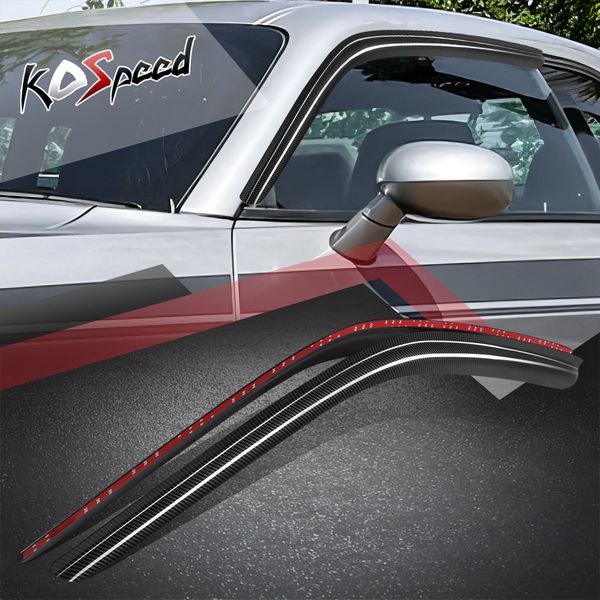 2x Side Window Visors Sun Guard Rain Deflector for Dodge Challenger 2008-2018