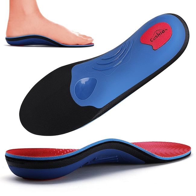 Walkomfy Arch Support Insoles for Women Men - Plantar Fasciitis Relief  Orthotics Gel Shoe Inserts for Flat Feet Foot Fatigue, Over Pronation, Knee