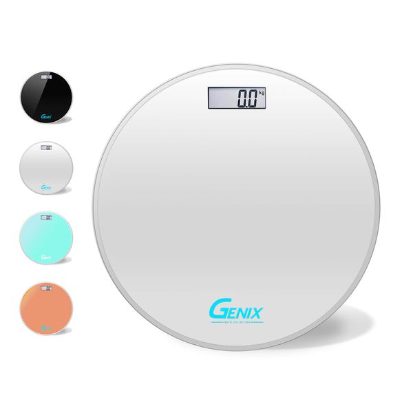 Precision Sensor Digital Bathroom Scales Professional Ultra Thin Tempered Glass Bathroom Scales with LCD Display Max 180kg Round